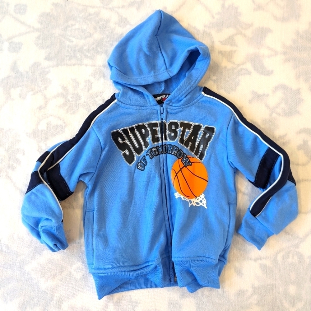 Blue fleece hoodie for toddlers 24 months